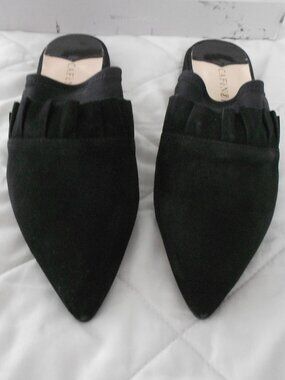 CafeNoir Black Suede Slides